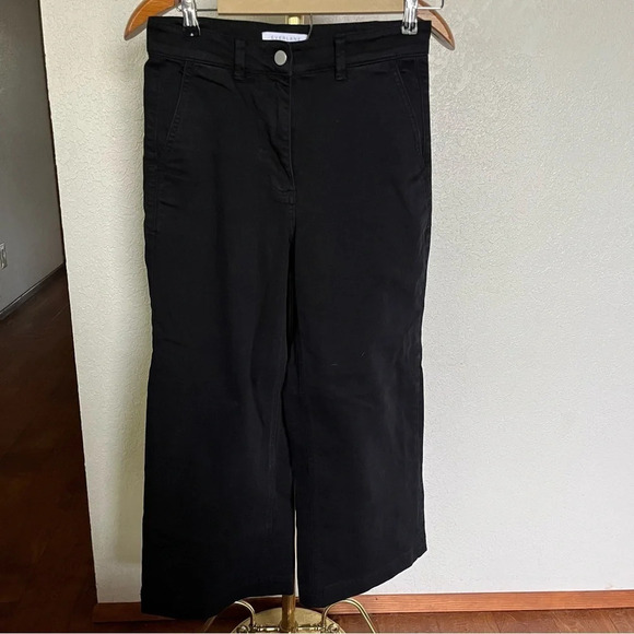 EVERLANE ~ Black Wide Leg High Rise Cropped Jeans - Picture 2 of 7
